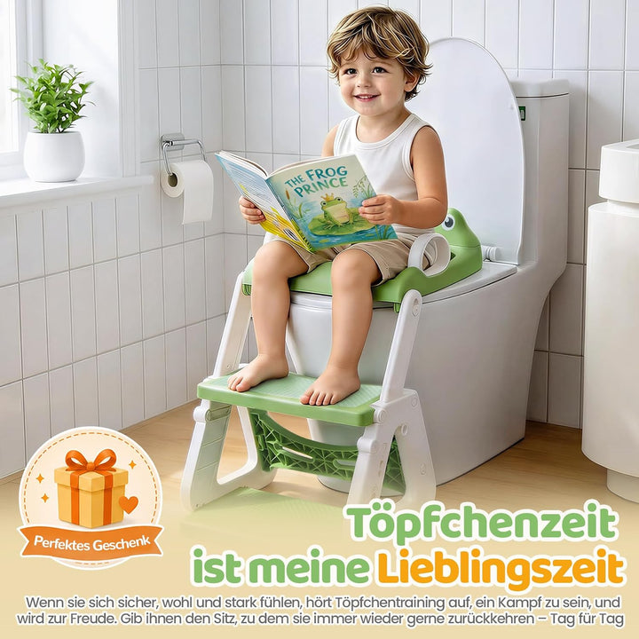 Orzbow Kinder Toilettensitz, Stabil Toilettensitz Kinder mit Treppe und Dreiecksstruktur, Verlängert