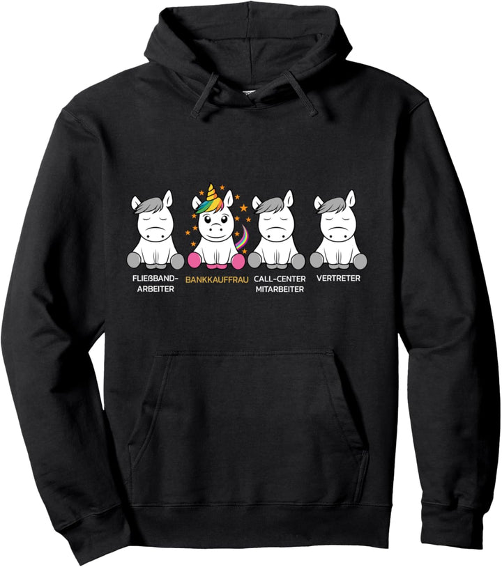 Bankkauffrau Einhorn Design Geschenk Idee für Kollegen Pullover Hoodie