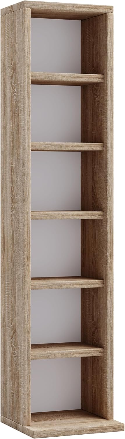 VCM Holz CD DVD Stand Aufbewahrung Standregal Bücherregal Deko Regal Elementa Sonoma-Eiche, Sonoma-e