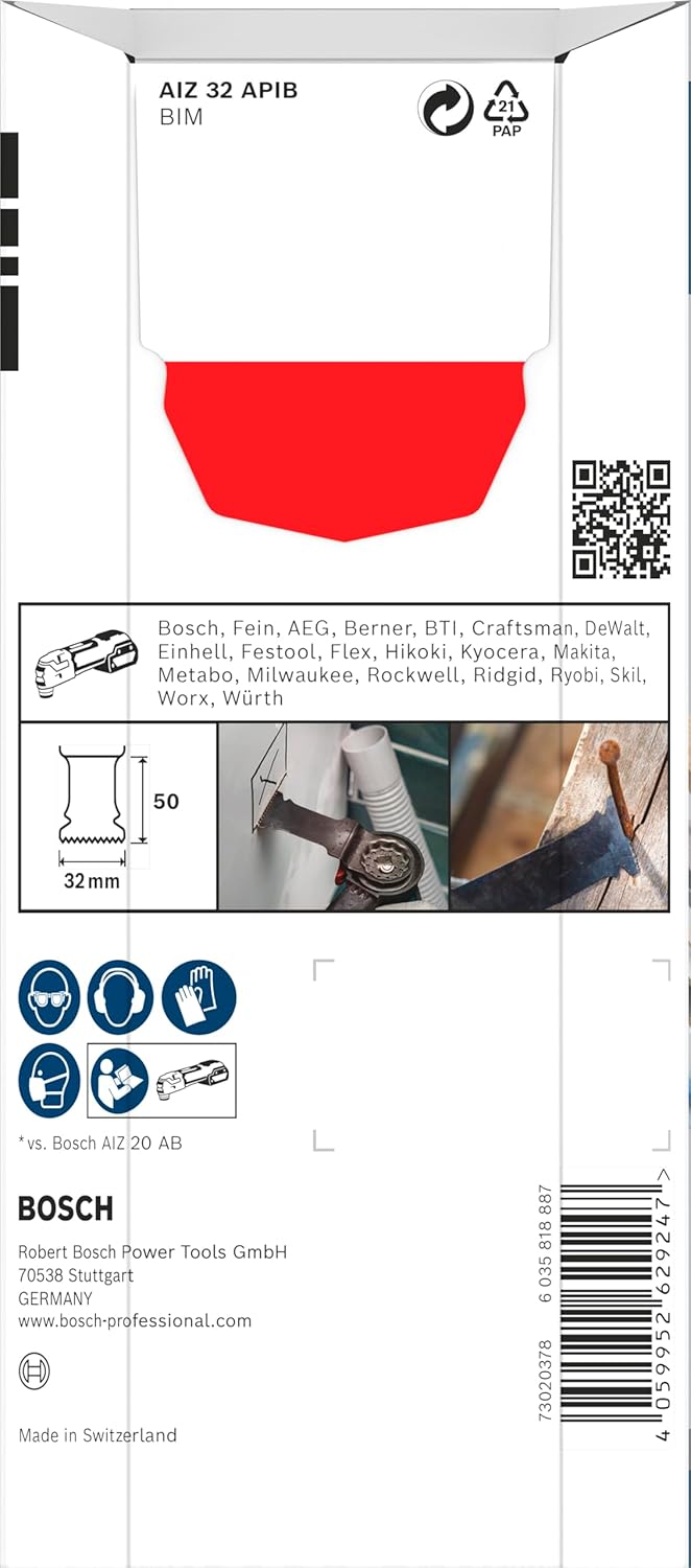 Bosch 5x PRO Multi Material AIZ 32 APIB Blatt für Multifunktionswerkzeuge (für Holz mit Nägeln, Sand