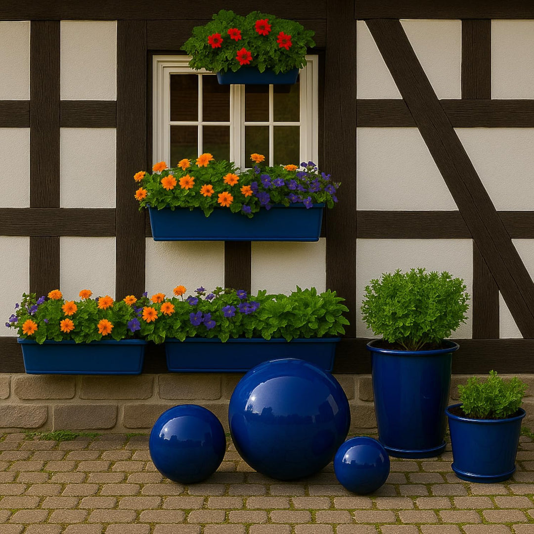 Keramik Kugel 30 cm Gartenkugel Dekokugel Gartenfigur Dekoration aus frostfester, witterungsbeständi