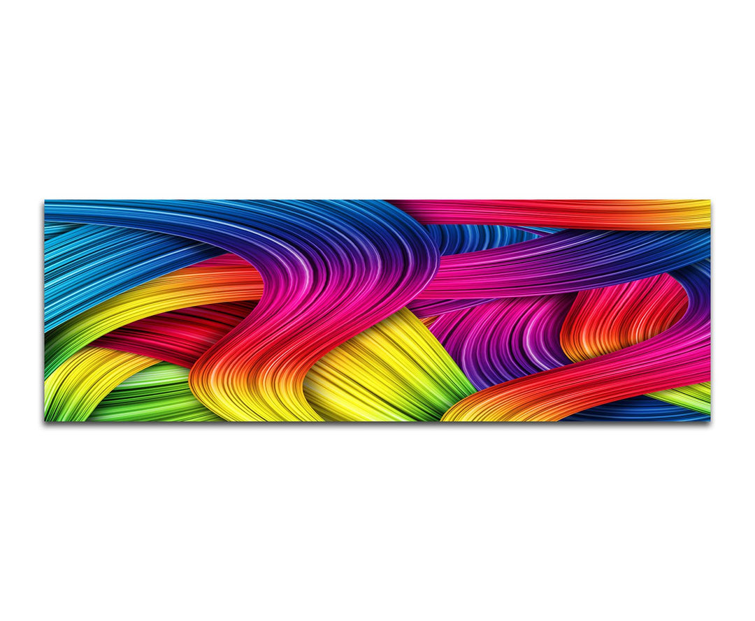 Paul Sinus Art Panoramabild auf Leinwand und Keilrahmen 150x50cm Formen Farben abstrakt Regenbogenfa