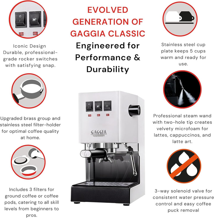 Gaggia Classic Evo weiss RI9481/13 Polarweiss, Polarweiß