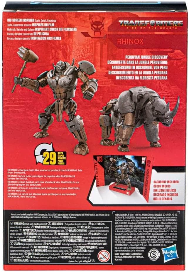 Transformers Studio Series Voyager-Klasse 103 Rhinox Action-Figur zu Aufstieg der Bestien, 16,5 cm