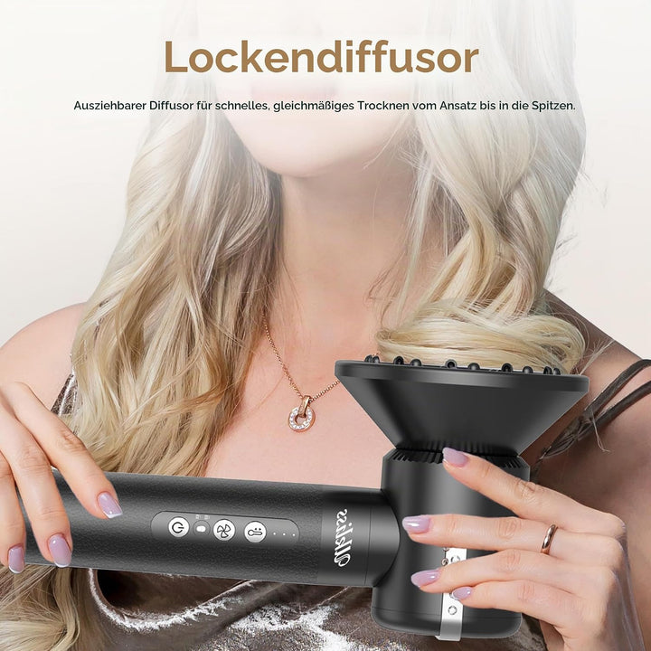 UKLISS Airstyler 7-in-1 Pro, Hair Dryer &amp; Haarstyler mit Lockenstab Automatisch, Föhnbürste, Diffuso