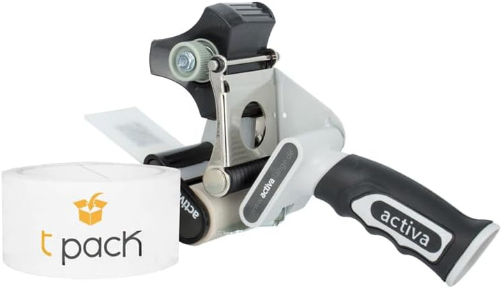 Packbandabroller mit Sicherheitsvorrichtung | Profi-Ausführung | Sicherheits-Handabroller | Low- Noi