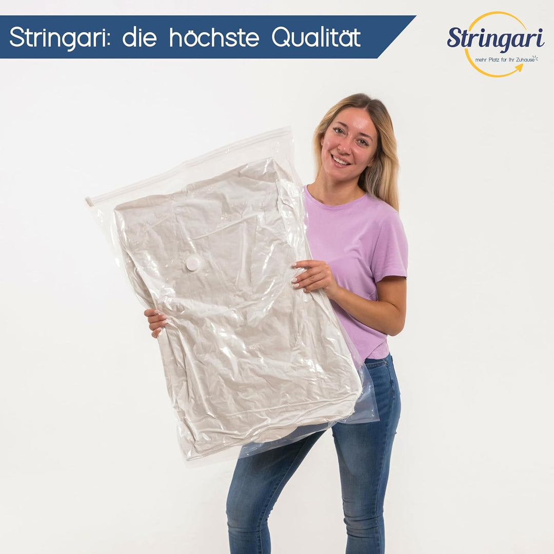 Stringari Vakuumbeutel für Kleidung Staubsauger 5er Set M 70x50 – Vakuumbeutel für Bettdecken von Hö