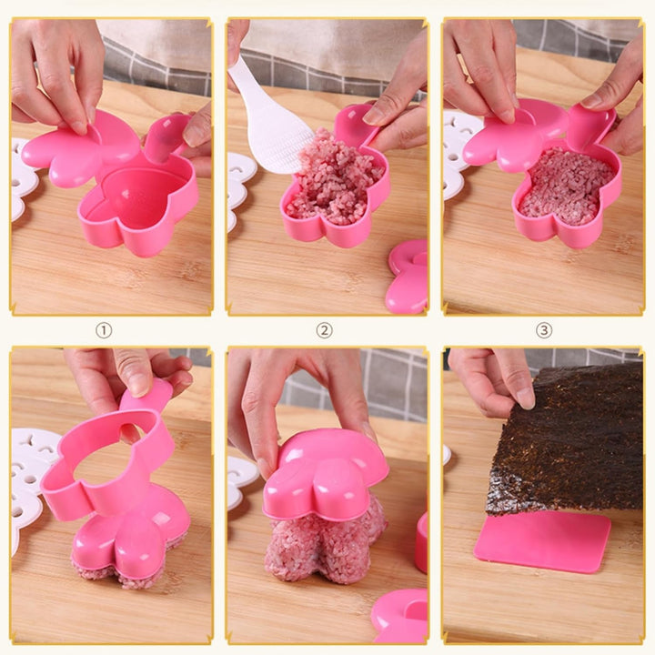 Natudeco DIY-Reisbällchen-Form, süsses Kaninchen, Sushi, Bento-Maker, Lebensmittelqualität, Reisroll