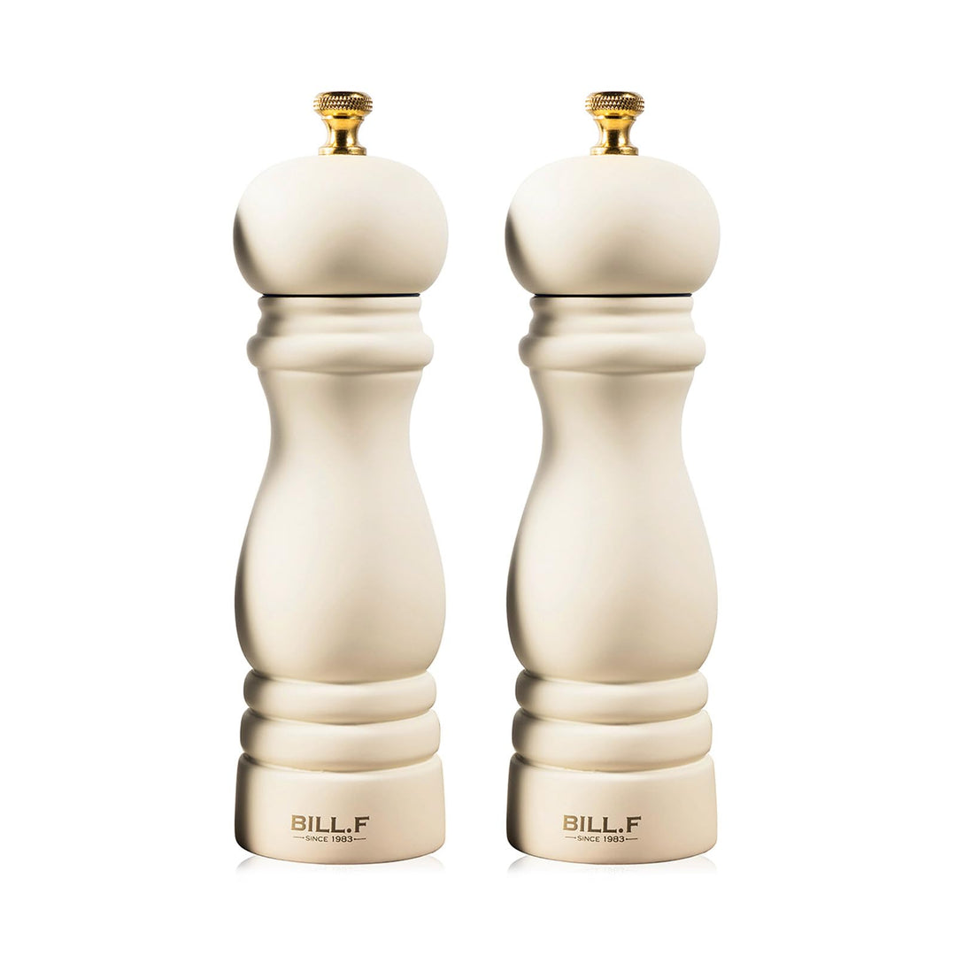Bill.F Salz- und Pfeffermühlen-Set, Holz-Pfeffermühle, 2er-Set Manuelle Salz-Pfefferstreuer-Mühle, n