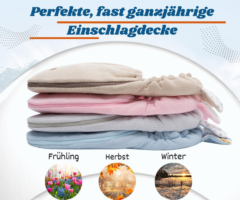 Mikos Einschlagdecke Babyschale Winter Fusssack für Babyschale Maxi Cosi, Vielseitiger Kinderwagen D