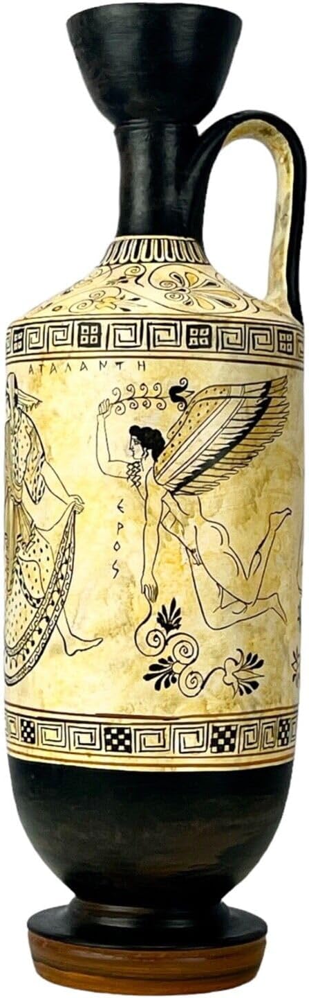 Atalanta Lekythos EROS Vase, Götter der Liebe, antike, griechische Keramik, Kopie