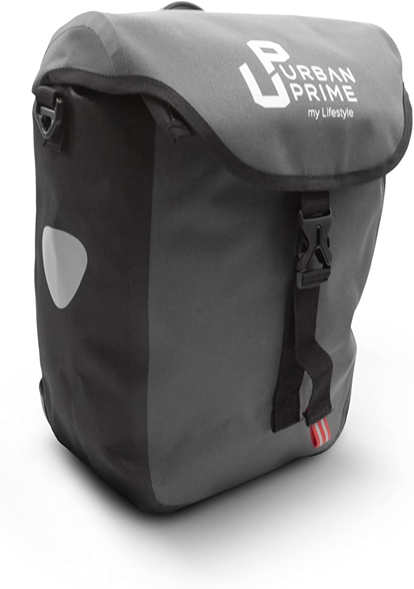 Urban Prime Unisex – Erwachsene Fahrrad Seite Tasche, Grau, Einheitsgrösse