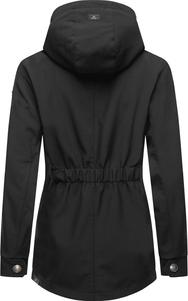 Ragwear Damen Übergangsjacke Softshelljacke wasserdicht atmungsaktiv mit Kapuze Monadde Softshell XS