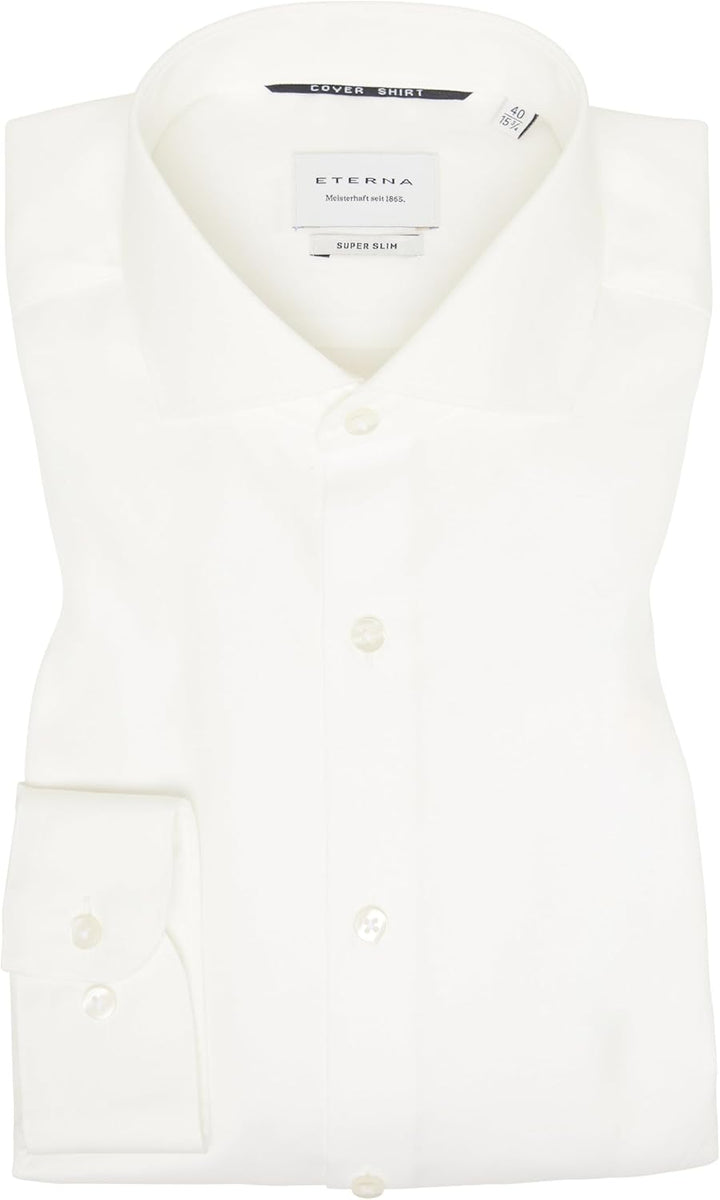 ETERNA Male Cover Shirt unifarben SUPER Slim 36 Beige, 36 Beige