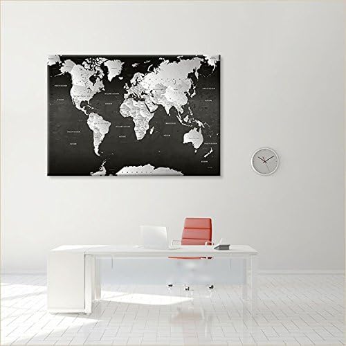 Weltkarte SW, 100 x 70 cm, einteilig, Premium ohne Kork, deutsch Sw 100 x 70 cm, einteilig, Sw 100 x