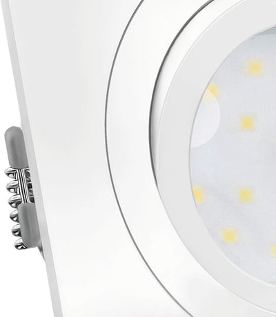 SSC-LUXon 6er Set QF-2 LED Einbaustrahler Downlight flach dimmbar in weiss & schwenkbar - mit LED Mo