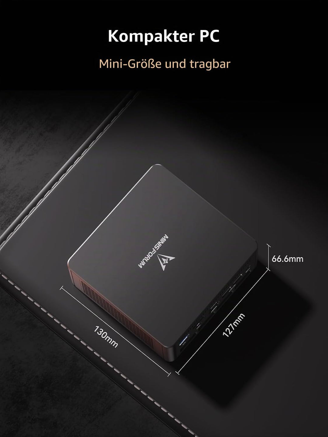 MINIS FORUM UM890 Pro Mini PC, AMD Ryzen 9 8945HS Prozessor, 8 Kerne/16 Threads bis zu 5,2 GHz, AMD
