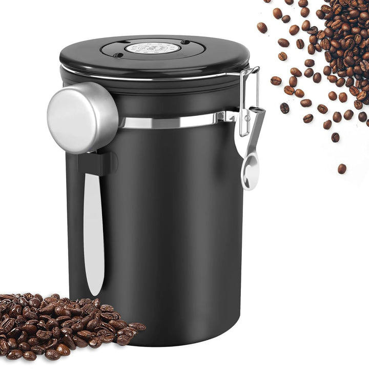 1,8L Kaffeedose Luftdicht, Kaffeedose Luftdicht aus Edelstahl, Kaffeebohnen Behälter,Kaffee Dose,Mit