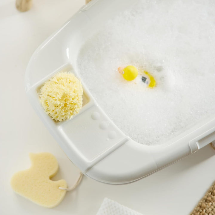 Rotho Babydesign Bella Bambina Badewanne - Stilvolle Weisse Babybadewanne für Kinder - Geräumige und