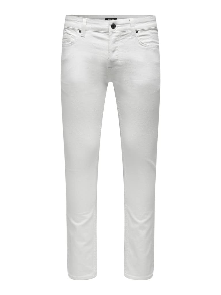 ONLY & SONS Male Hose Slim Fit Hose 31W / 34L Weiss, 31W / 34L Weiss