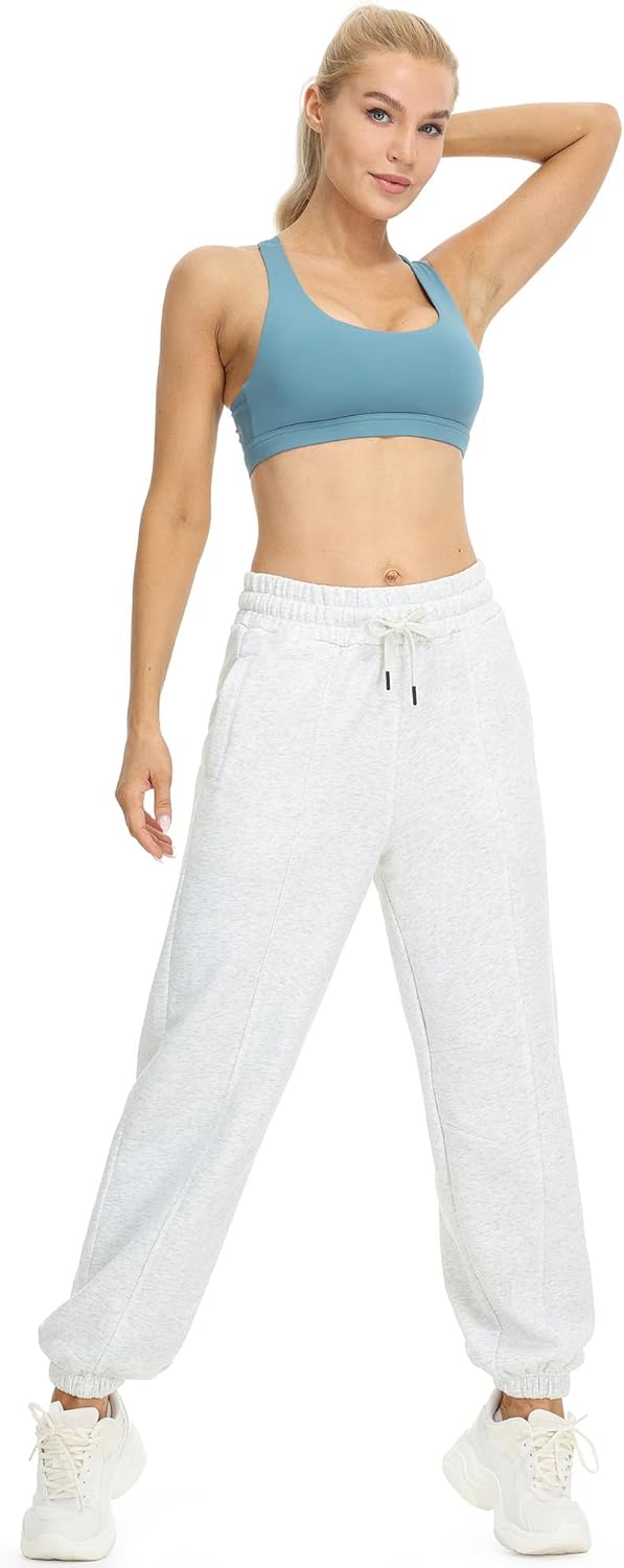 icyzone Damen Warme Jogginghose Hohe Taille Gefüttert Fleece Thermo Hose Baggy Winter Sporthose Swea