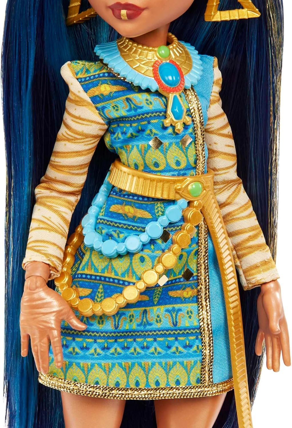 Monster High Cleo de Nile Puppe, Mummie Modepuppe, Königliches Outfit, Killerstiefel, Pyramidenrucks