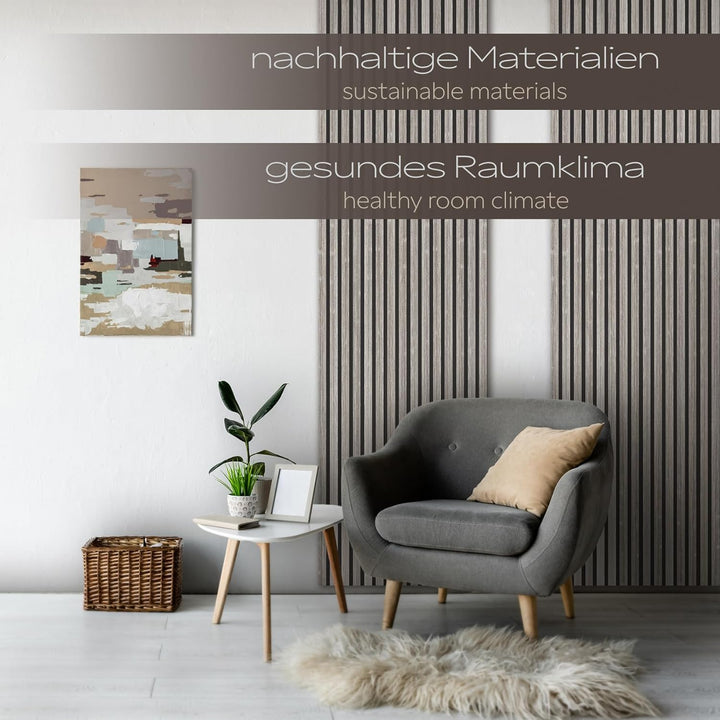 HEXIM Akustikpaneele 118x60cm Holz Comfort - flexible Holzpaneele Platten Lamellenwand MDF Wandpanee