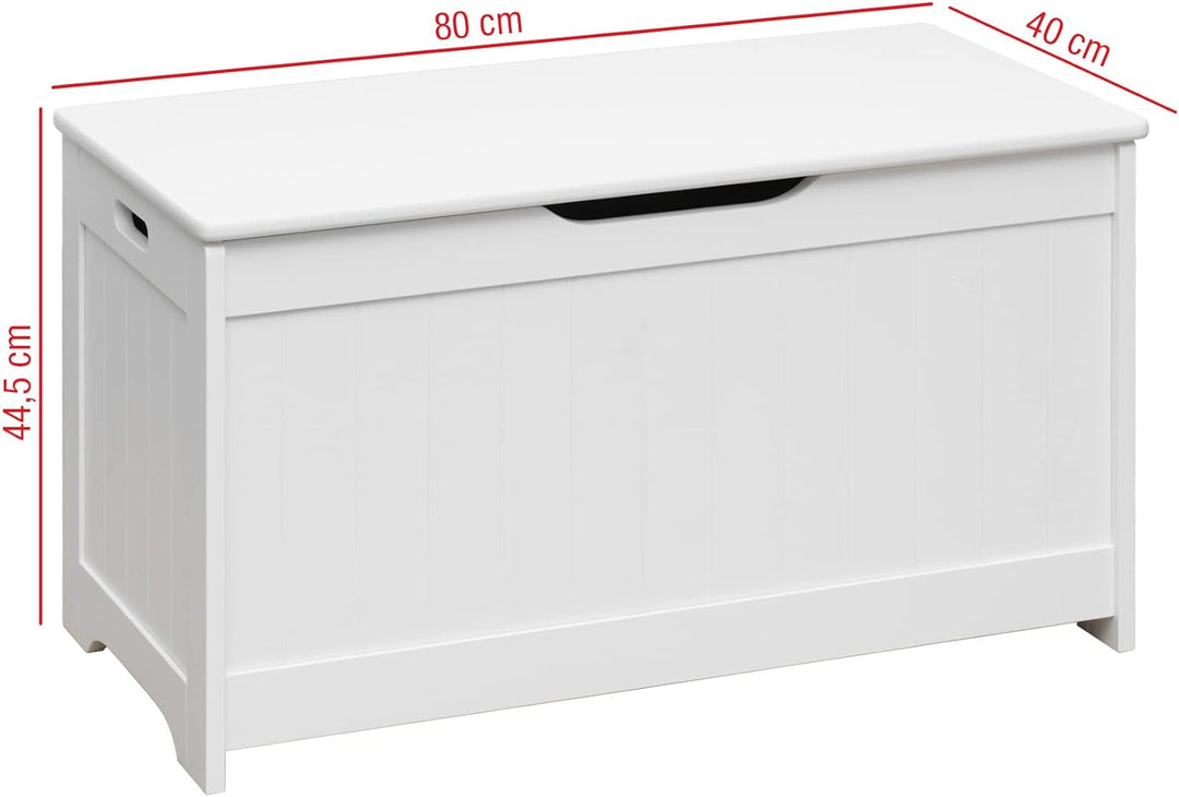 Rebecca Mobili Kinderspielzeugtruhe, mit Deckel, Aufbewahrungstruhe aus Holz, Mdf weiss, für Schuhe,