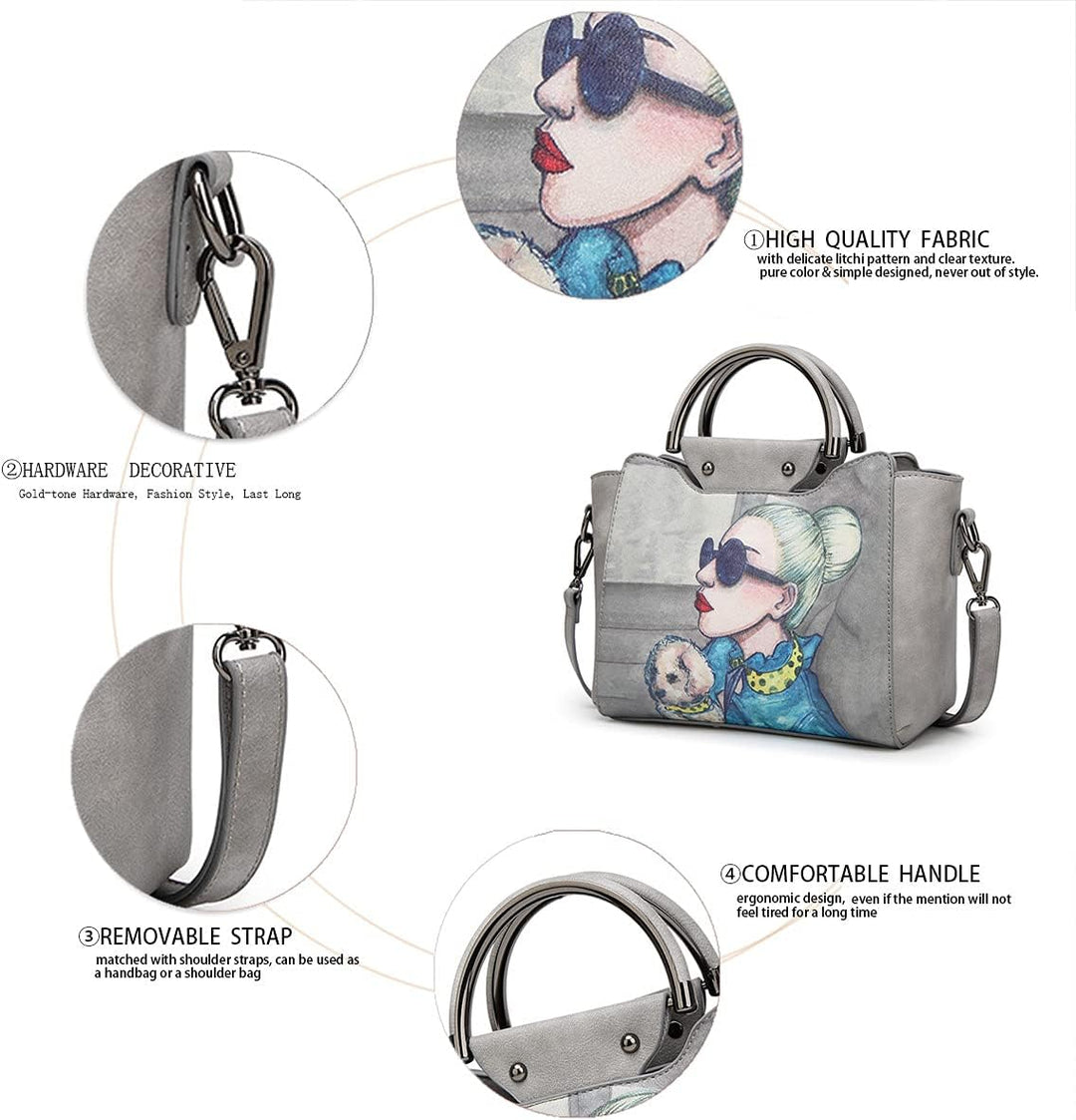 BUKESIYI Damen Tasche Umhängetasche Handtasche Frauen Klein Schultertasche Weekender Lack PU Leder C