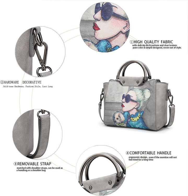BUKESIYI Damen Tasche Umhängetasche Handtasche Frauen Klein Schultertasche Weekender Lack PU Leder C
