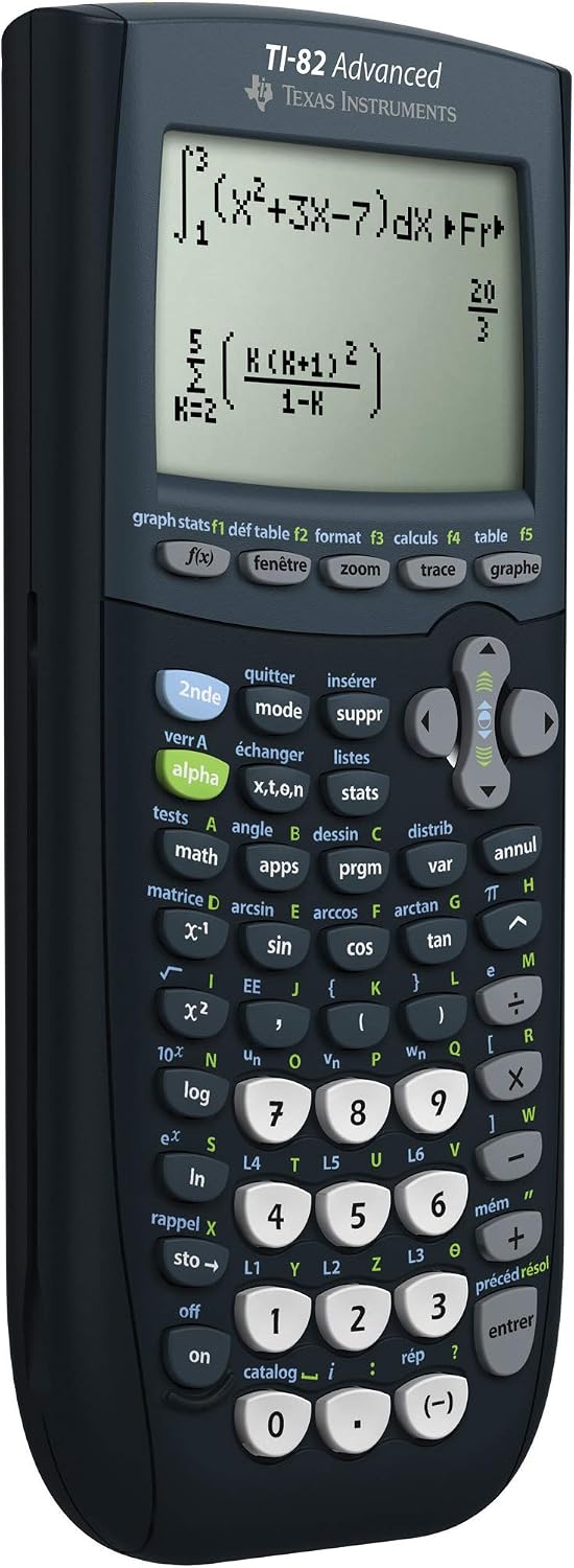 Texas Instruments TI-82 ADVANCED Grafikrechner (8-zeilig), nur mit französischer Anleitung und Sprac