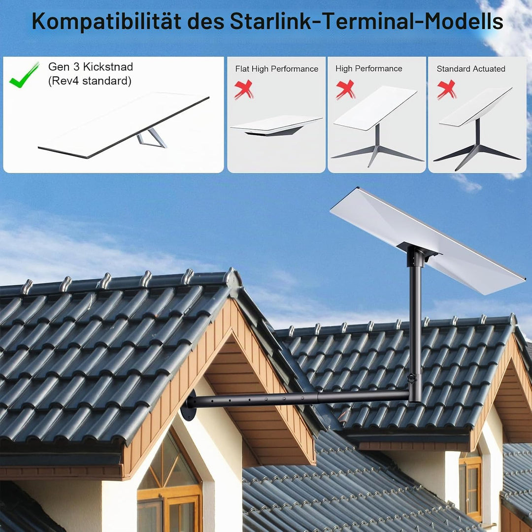 Halterung kompatibel mit Starlink V3, lange Wandhalterung kompatibel mit Starlink V3, Dachhalterung