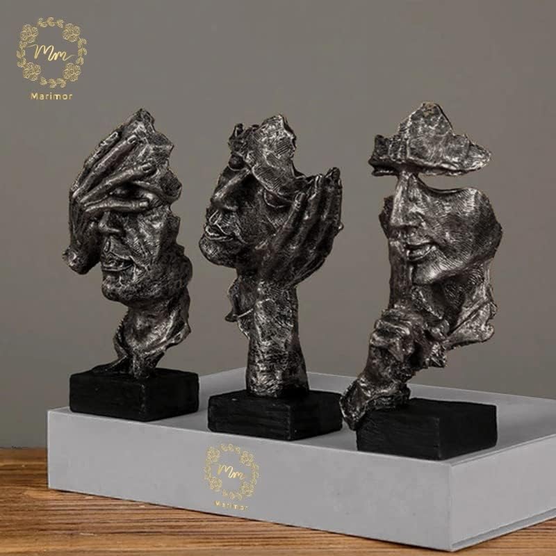 Marimor Statuen 3 Stück Skulpturen Deko modern Dekoration Skulptur Dekoartikel Deko Skulptur und Büs