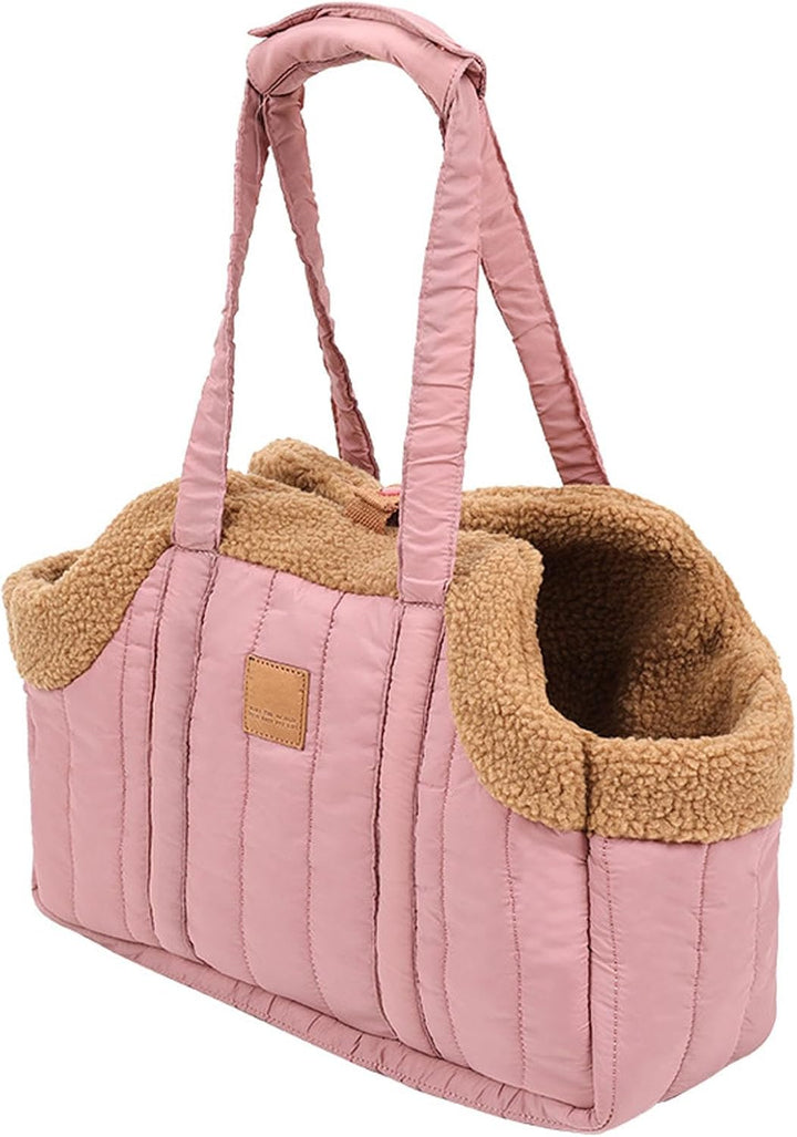 Kleine Hundetragetasche aus Winterfleece, warme Hundetragetasche mit sicherem Geschirr-Clip Grossen