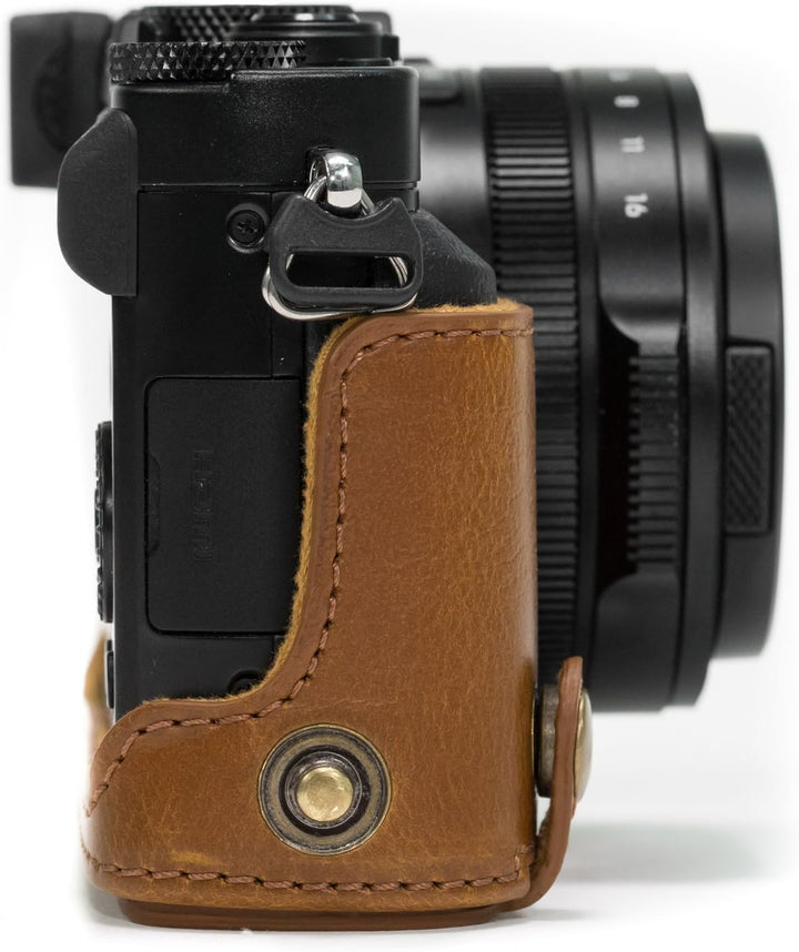 MegaGear Ever Ready Kameratasche aus Leder für Panasonic LUMIX LX100, DMC-LX100 Kamera (Hellbraun) (