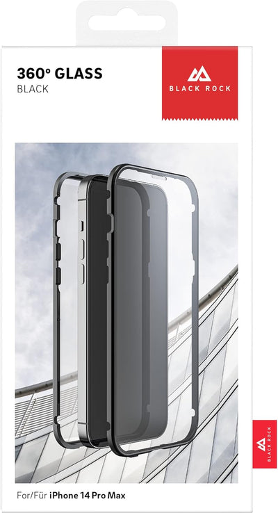 Black Rock - Hülle 360 Grad Glass Case Passend für Apple iPhone 14 Pro Max I Handyhülle, Magnet Vers