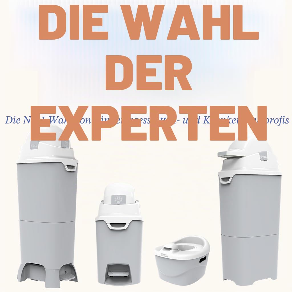 Geruchsdichter Windeleimer DiaperChamp ONE Maxi Handsfree Plus mit Pedal und Rollen - berührungslose