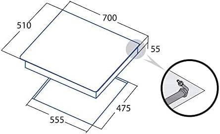 CATA L 7005 CI Gaskochfeld, Kristall, Schwarz, 51 x 70 x 5,5 cm, 20000