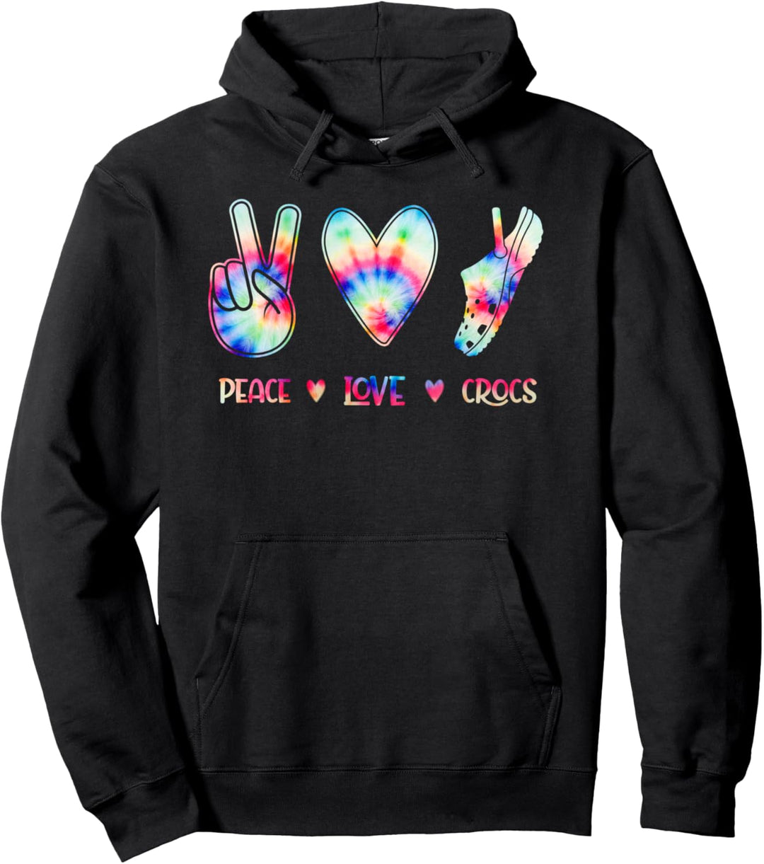 Peace Love Crocs lustiges Geschenk für Familie Pullover Hoodie