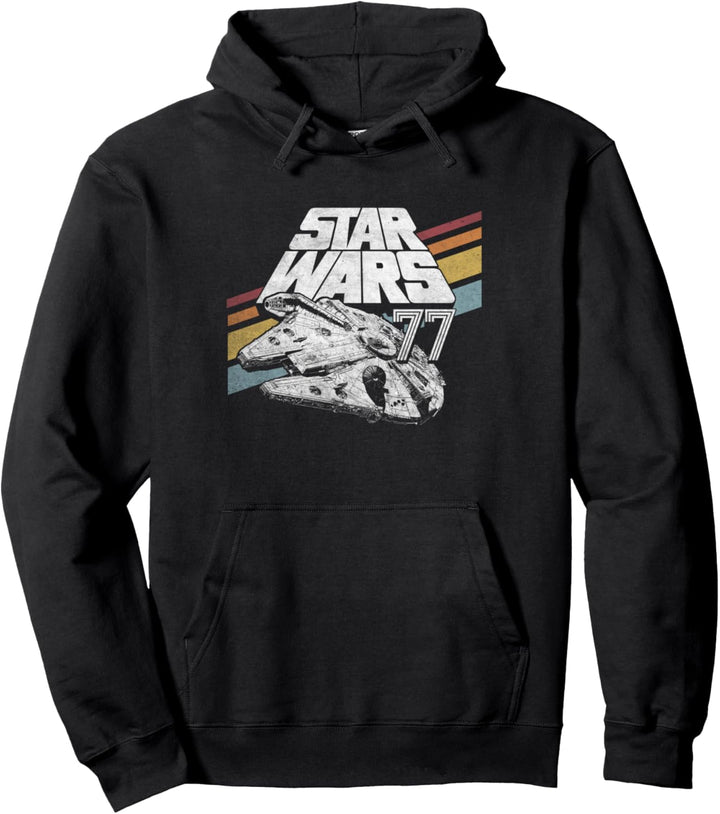 Star Wars Millennium Falcon Retro Rainbow Stripe Pullover Hoodie