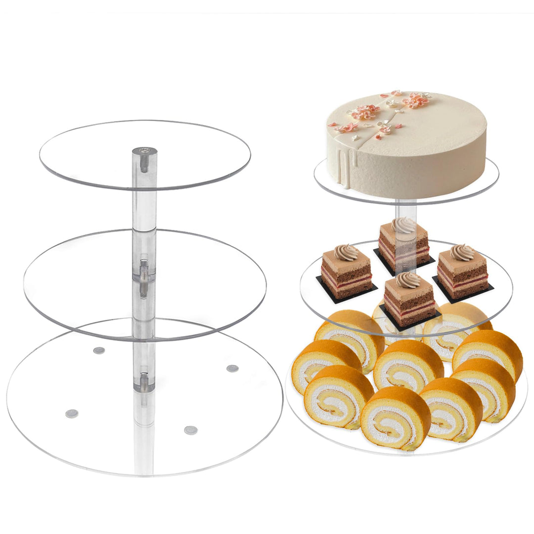Cupcake-Ständer aus Acryl, runder Dessertständer, transparenter Kuchenturmständer, Halter, Keks-Buff