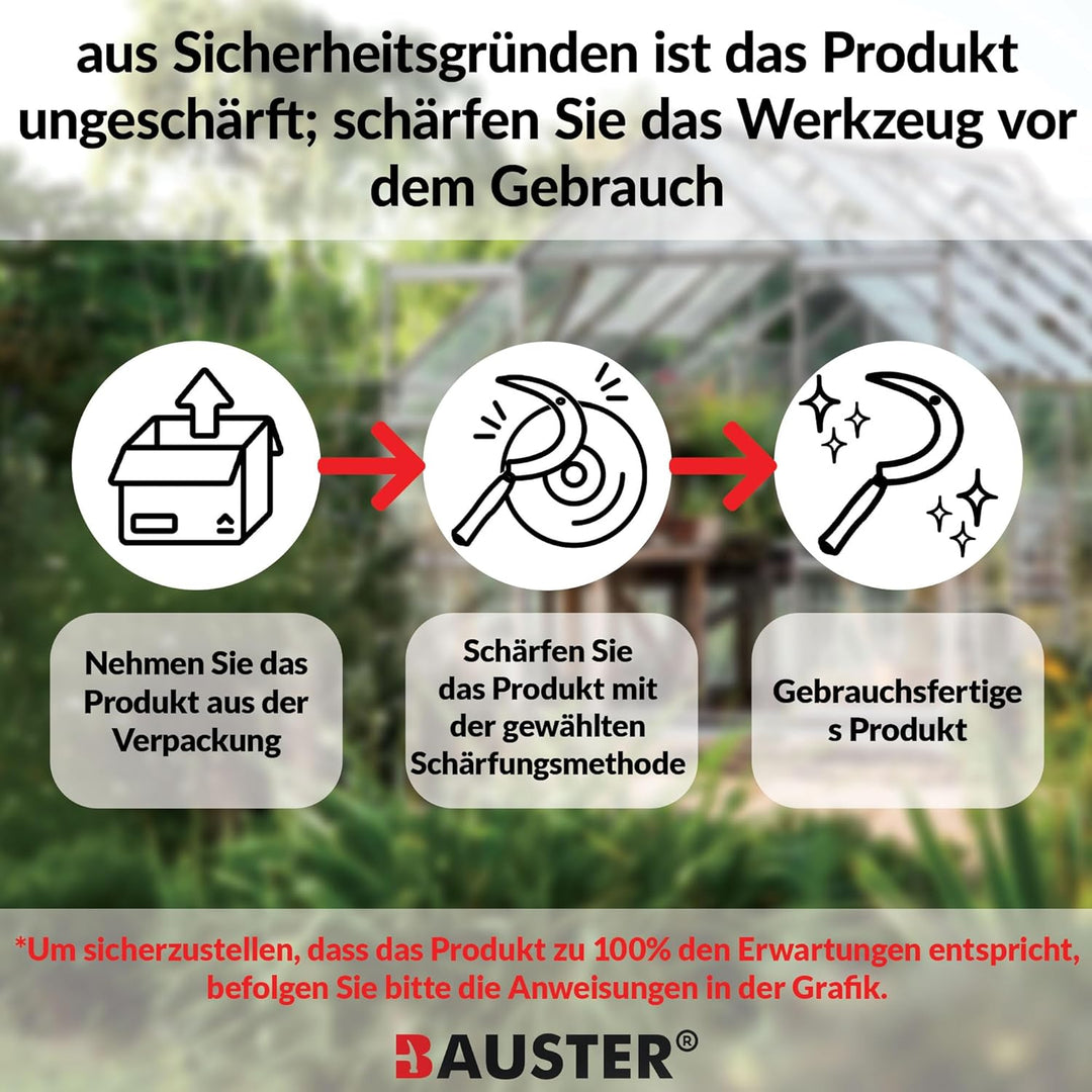 Set Hochwertige Sichelsensen mit Wetzstein, Scharf Sickle, 35 cm Handsensen, kleine Sensen, Trimmer,