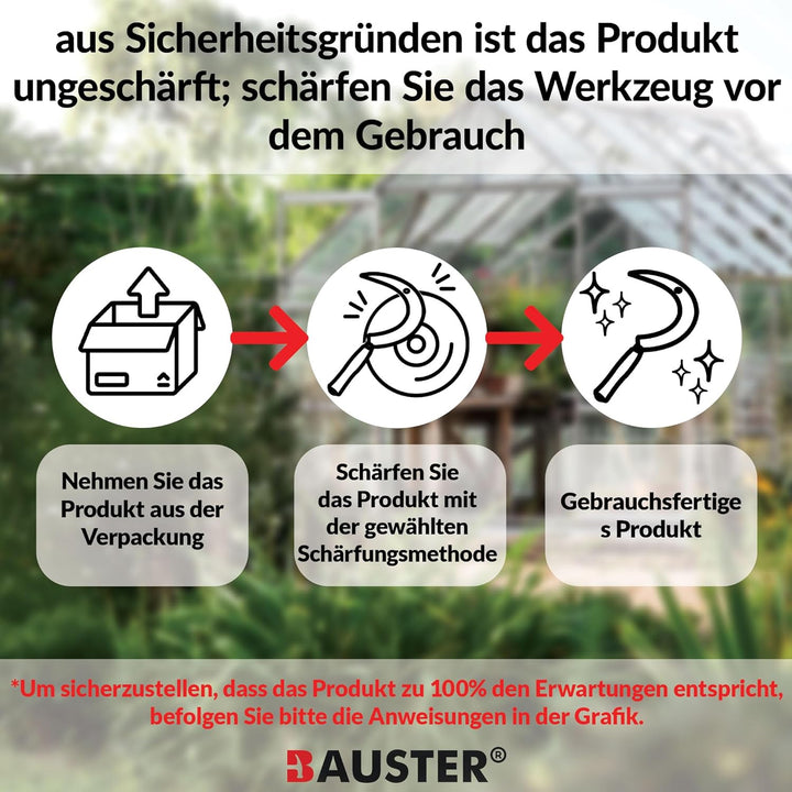 Set Hochwertige Sichelsensen mit Wetzstein, Scharf Sickle, 35 cm Handsensen, kleine Sensen, Trimmer,