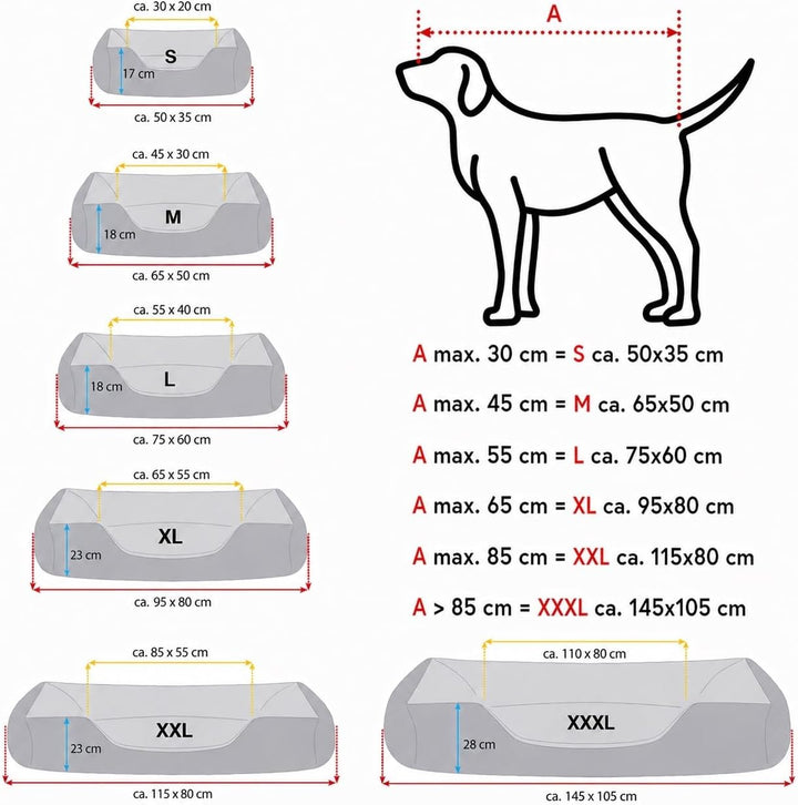 BedDog Hundebett Zara, Hundekissen mit abziehbaren waschbaren Bezug, Hundekorb, Hundesofa, für mitte