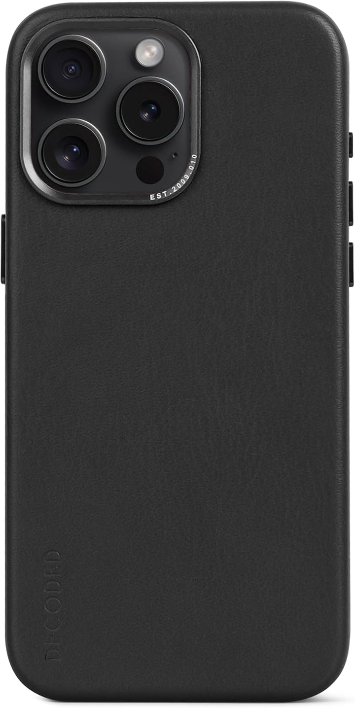 DECODED Lederhülle für iPhone 15 Pro Max (6,7 Zoll), schützende und stossfeste Hülle, Premium echtes