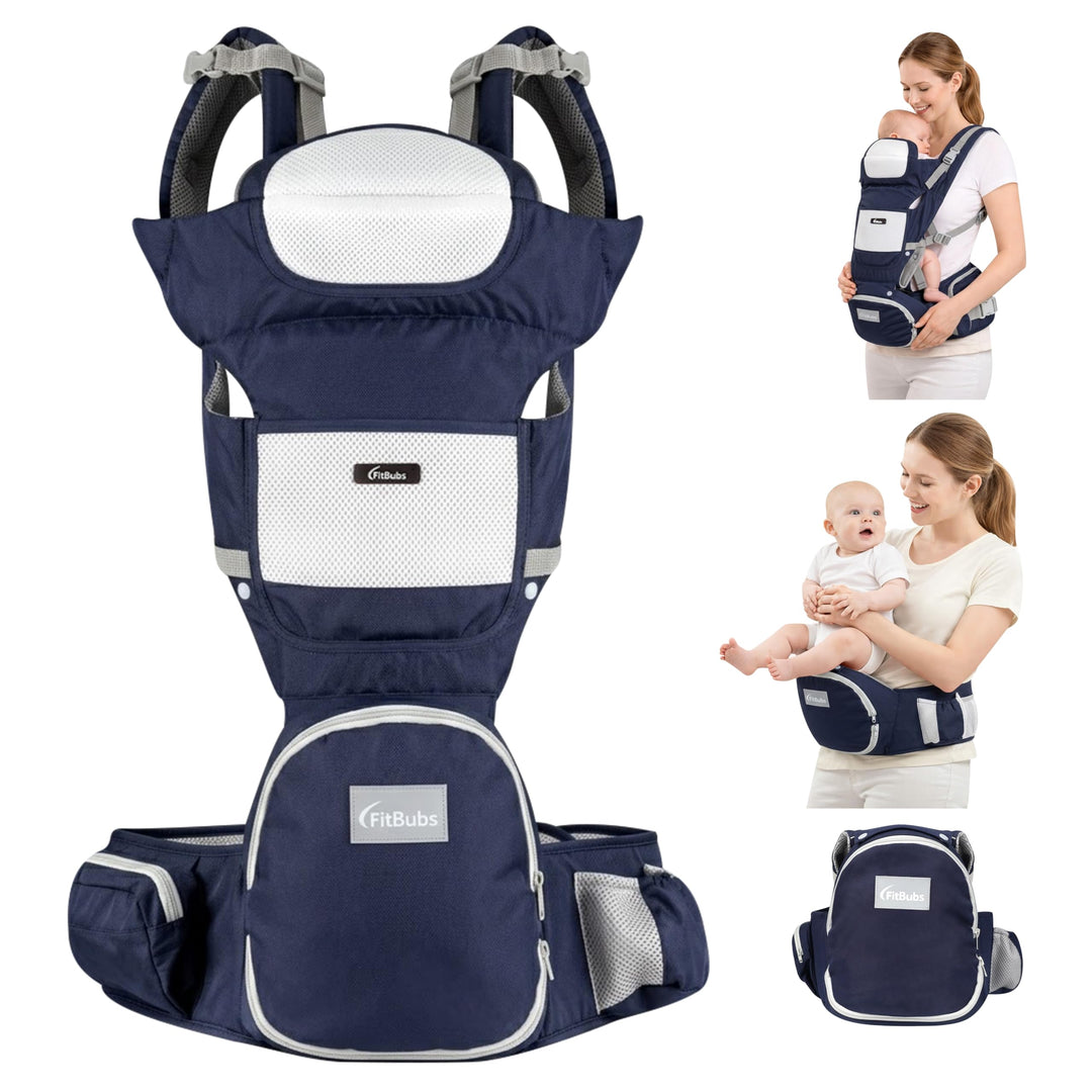 Babytrage für Neugeborene ab Geburt, 2-in-1 Babytrage mit Hüftsitz, Geeignet für 3–36 Monate, 3–20 k