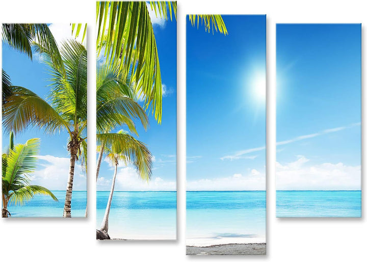 islandburner Bild auf Leinwand Karibisches Meer Und Kokosnusspalmen Bilder Wandbilder Poster Leinwan