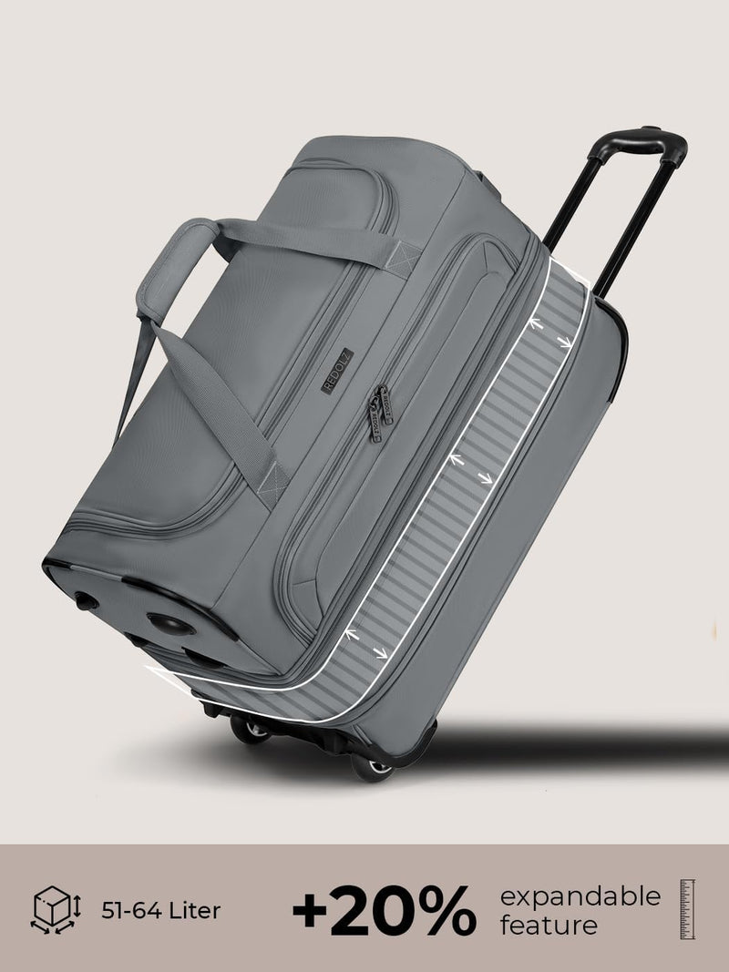 REDOLZ 2-Rollen MEDIUM Trolley-Reisetasche | Volumen mit Dehnfalte erweiterbar von 51 auf 64 Liter |