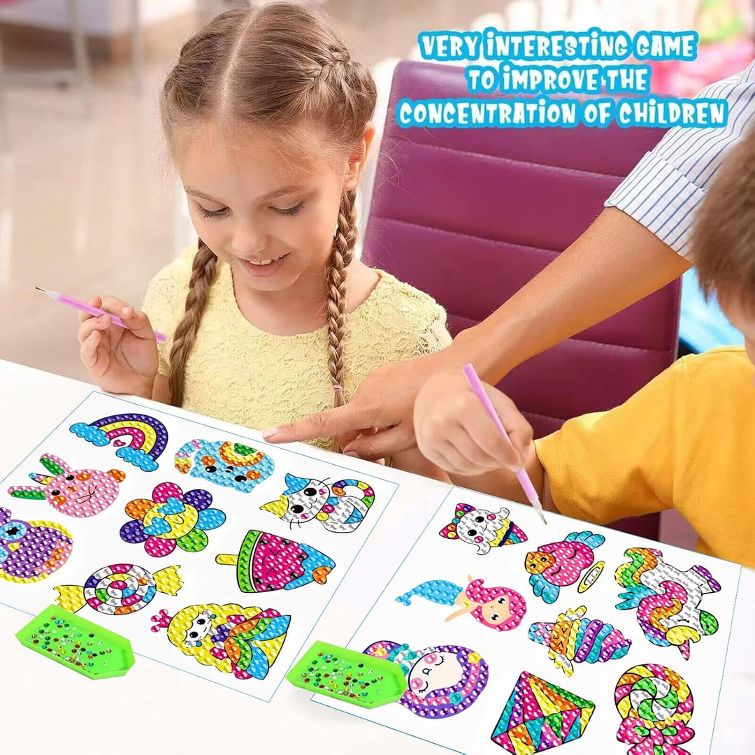 CAYUDEN Diamond Painting Aufkleber, 33pcs 5D Diamant Painting Bilder Kinder Einhorn Diamond Kinder M