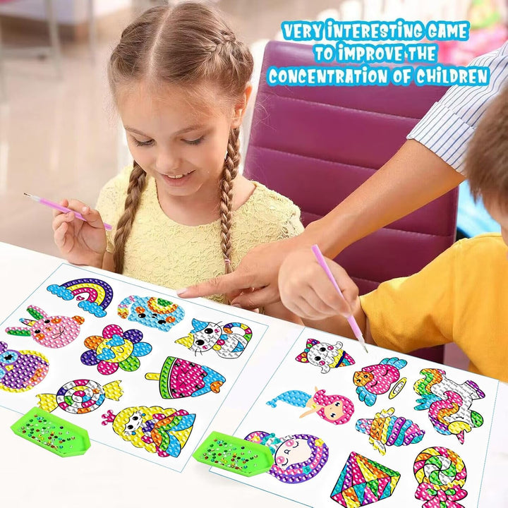CAYUDEN Diamond Painting Aufkleber, 33pcs 5D Diamant Painting Bilder Kinder Einhorn Diamond Kinder M